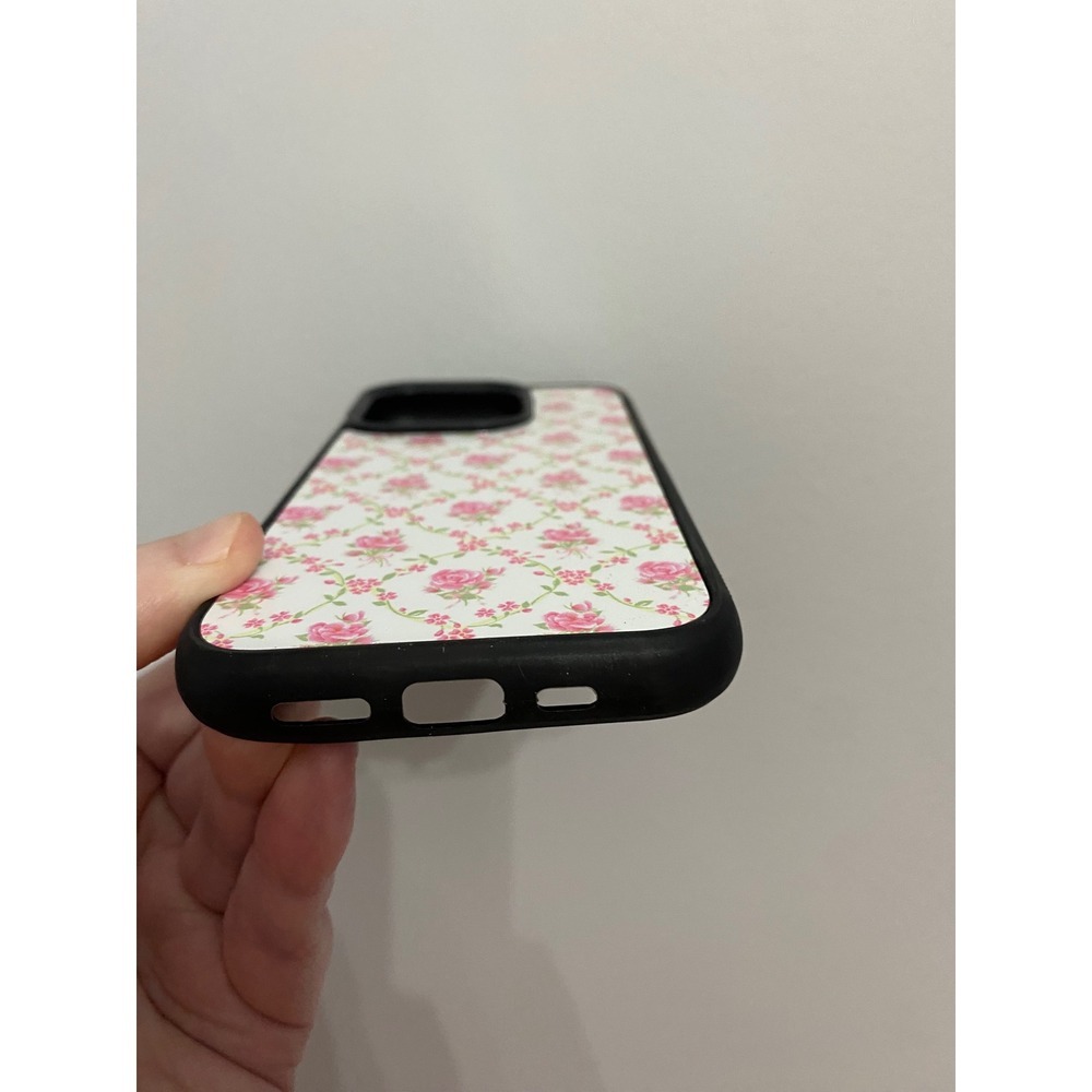 iPhone 15 Pro Case Unisex Pink‎ White Floral Rose Trellis Cottagecore Aesthetic - Picture 3 of 5